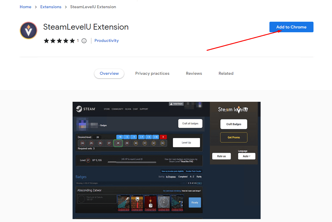 我如何使用 'SteamLevelU Extension' 插件快速制作Steam中的所有图标?